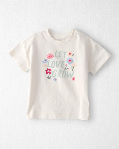 Girls Organic Cotton 'Let Love Grow' Boxy Tee