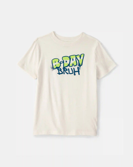 Boys 'B-Day Bruh' Graphic Tee - Ivory