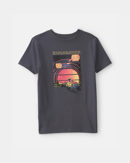 Boys Space Exploration Graphic Tee - Grey