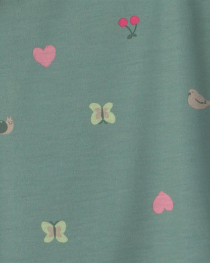 Girls 2-Pack Butterfly Night Gowns - Pink/Green