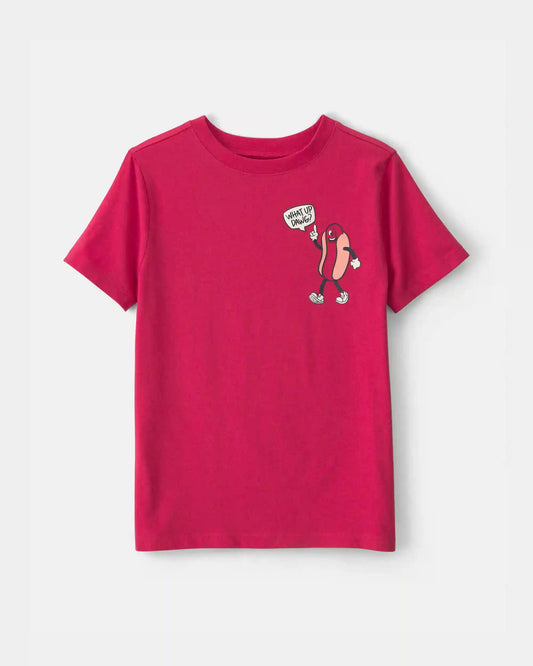 Boys Hot Dog Graphic Tee - Red