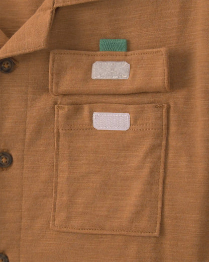 Boys Short-Sleeve Button-Down Shirt - Brown