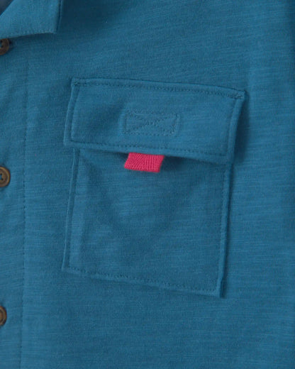 Boys Short-Sleeve Button-Down Shirt - Blue