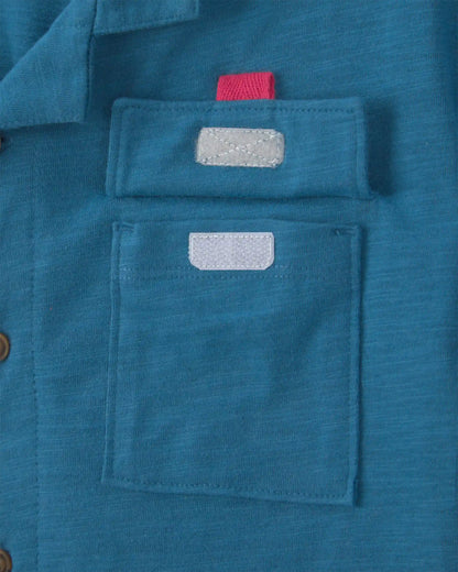 Boys Short-Sleeve Button-Down Shirt - Blue