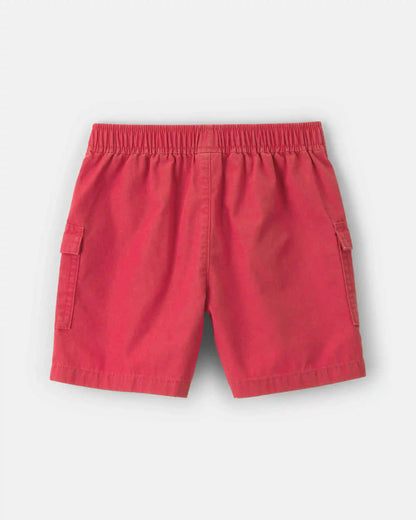 Boys Canvas Cargo Shorts - Red