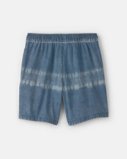 Boys Tie-Dye Denim Shorts - Medium Wash