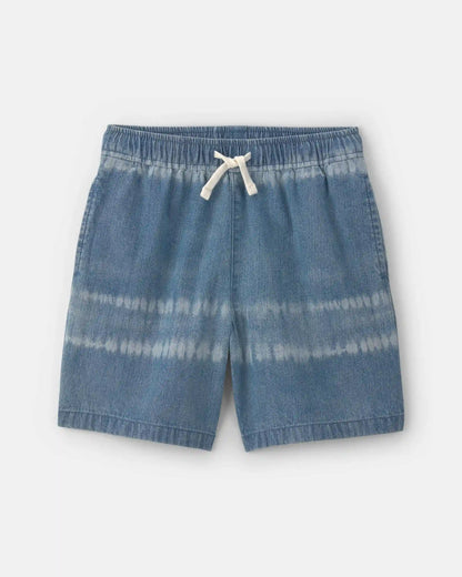 Boys Tie-Dye Denim Shorts - Medium Wash