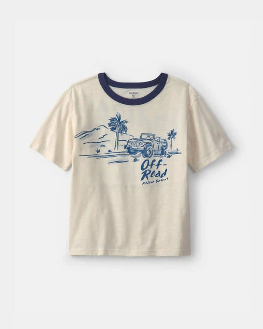 Boys 'Off-Road' Car Graphic Tee - Cream