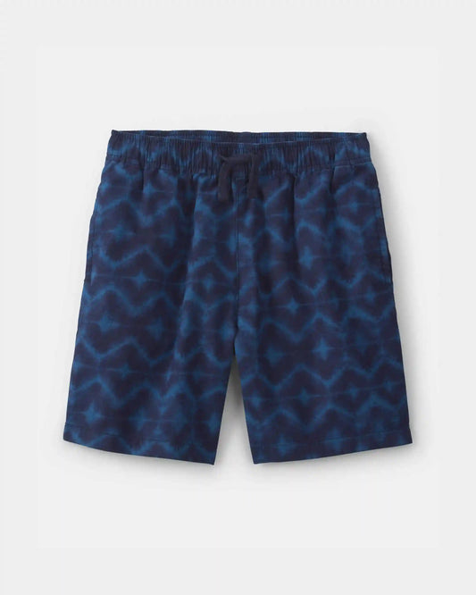 Boys Shibori Twill Cargo Shorts - Blue