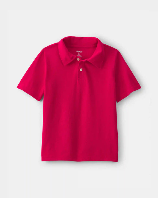 Boys Uniform Piqué Polo Shirt - Red