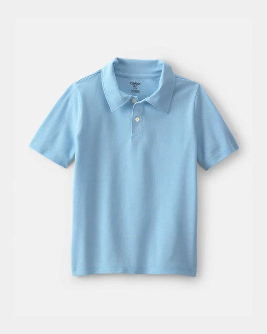 Boys Uniform Piqué Polo Shirt - Light Blue