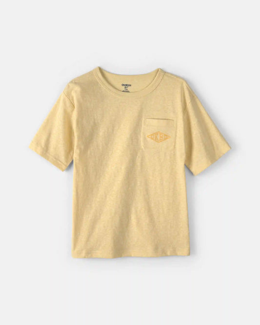 Kid OshKosh Logo Embroidered Pocket Graphic Tee - Yellow