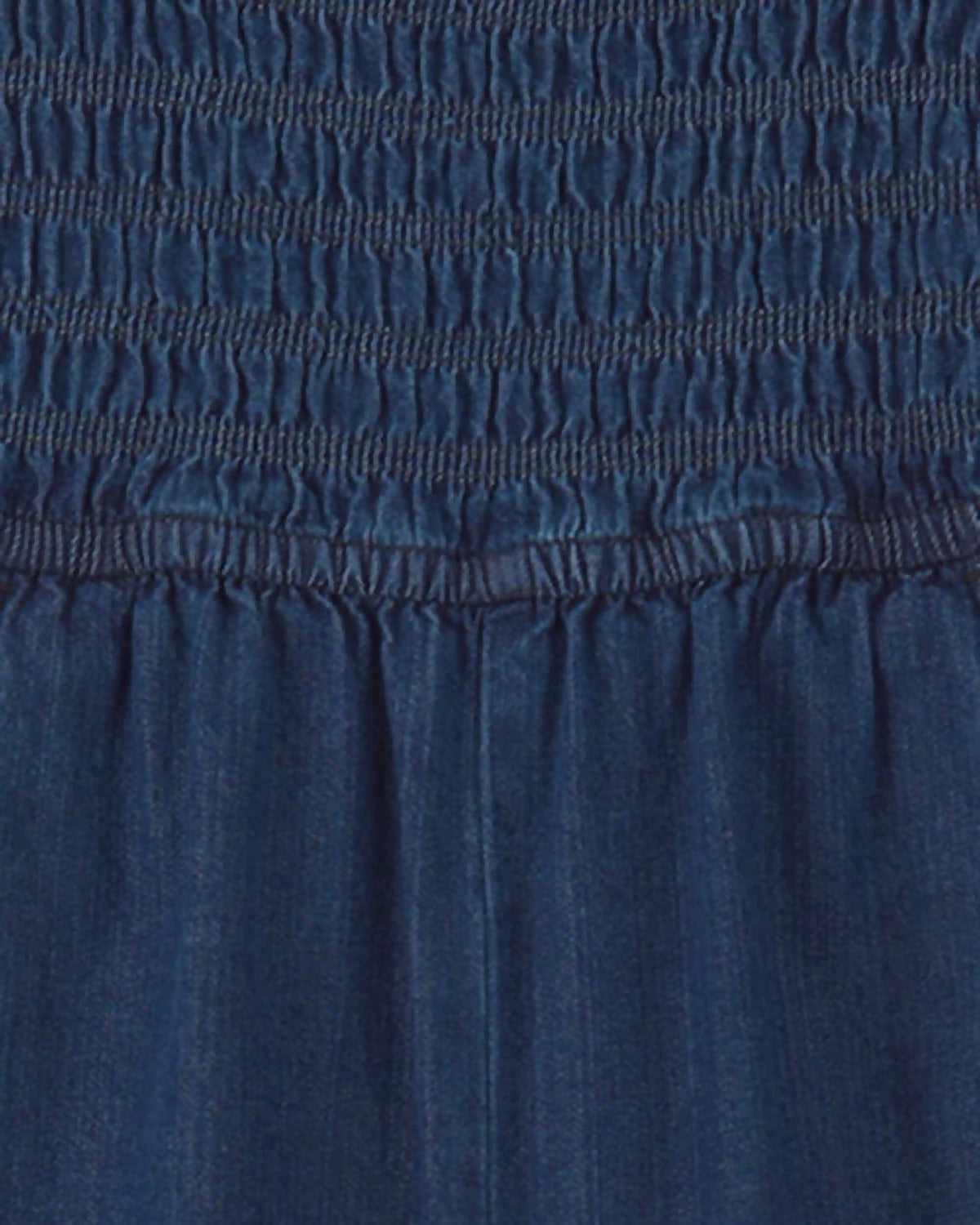 Girls Smocked Denim Wide-Leg Jumpsuit - Dark Wash
