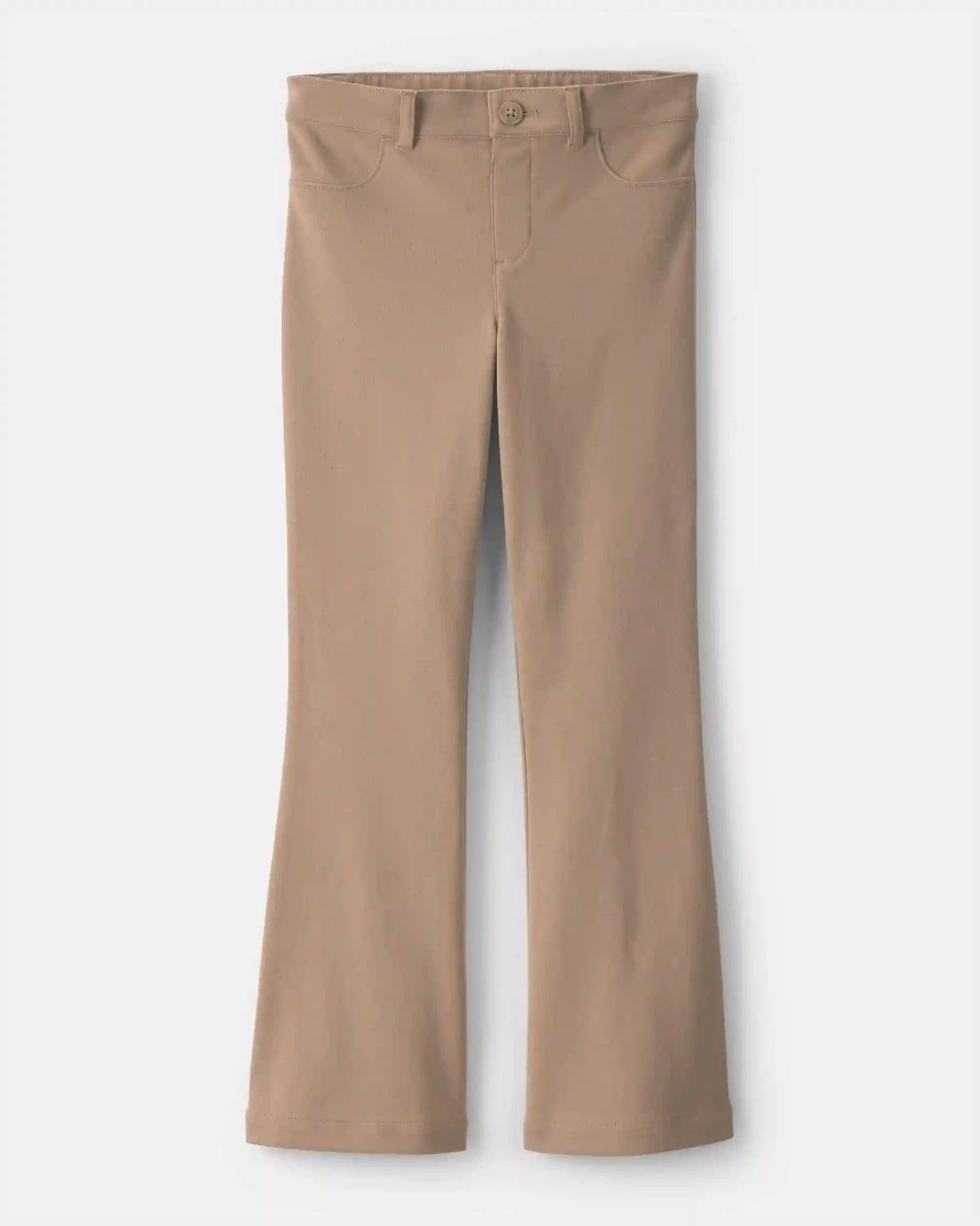 Girls Uniform Ponte Flare Pants - Khaki
