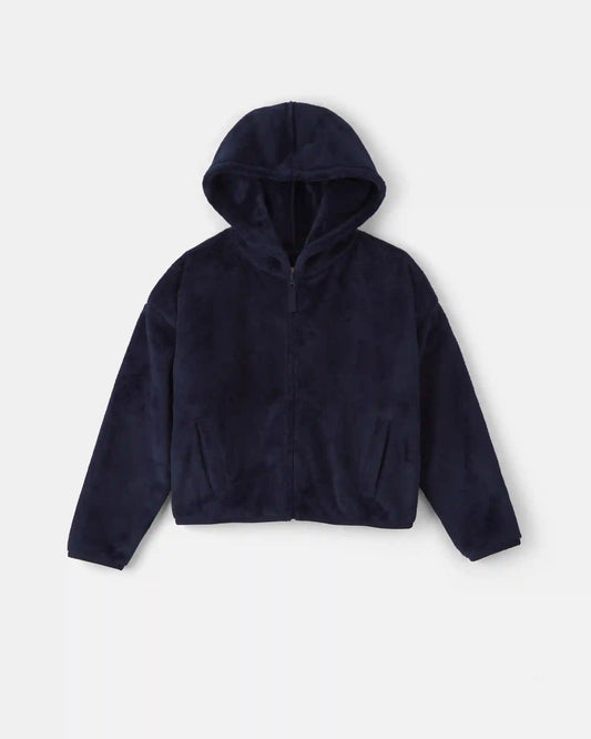 Girls Sherpa Zip-Up Jacket - Blue