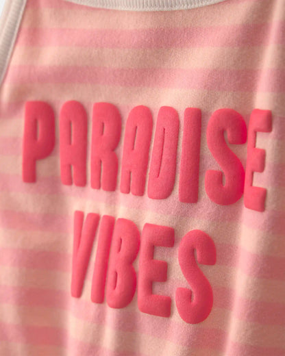 Girls 'Paradise Vibes' French Terry Romper - Coral