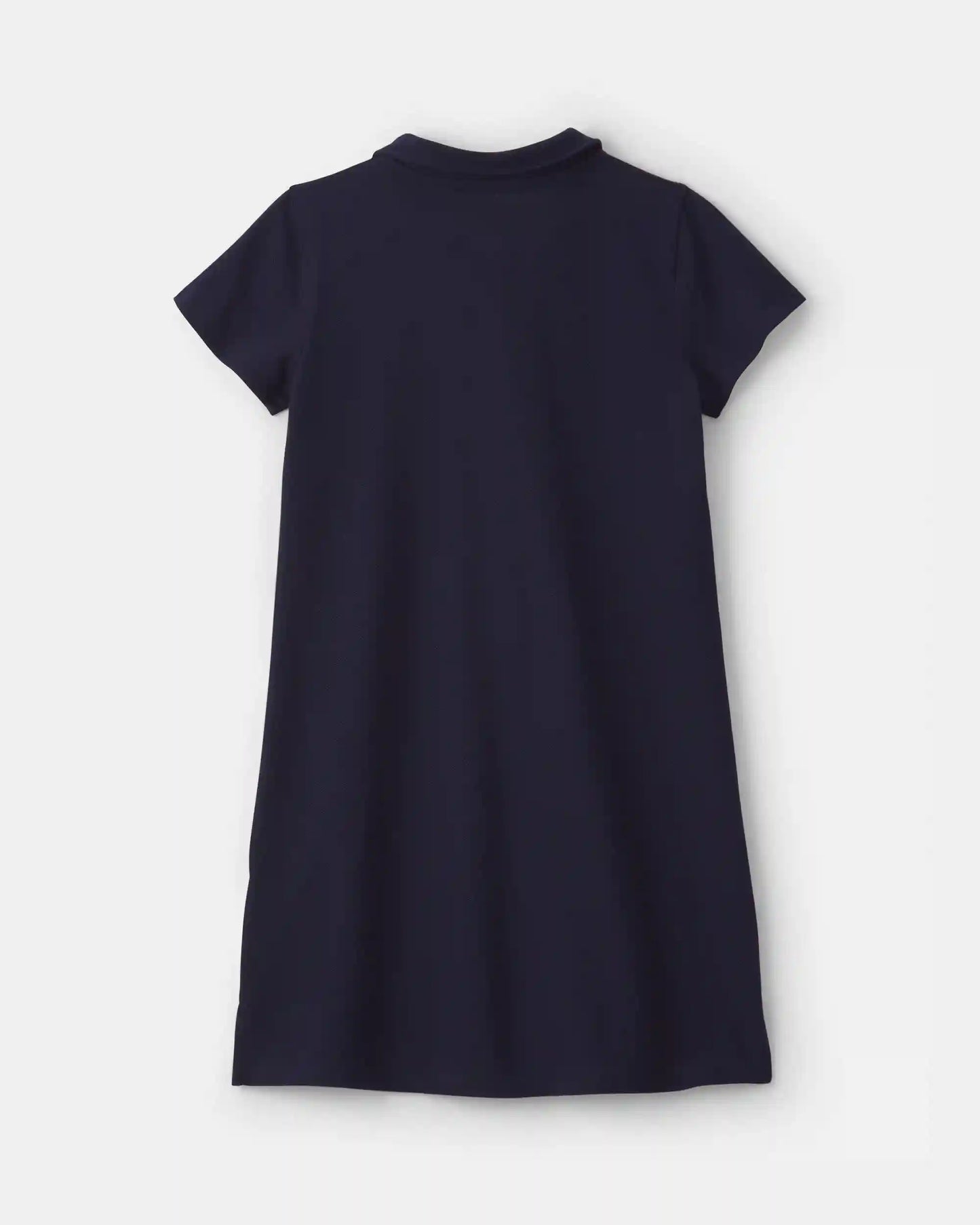 Girls Uniform Piqué Short-Sleeve Dress - Navy