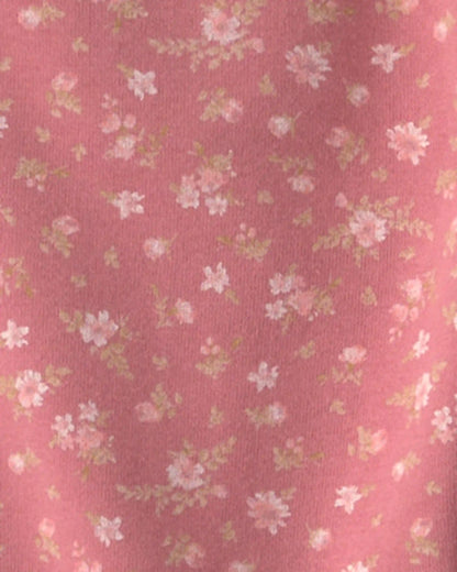 Girls Floral Drawstring Knit Joggers - Pink