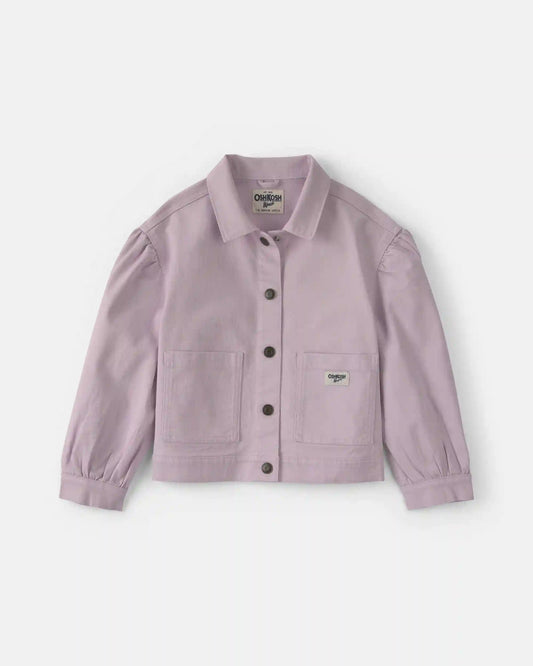 Girls Twill Bomber Jacket - Purple