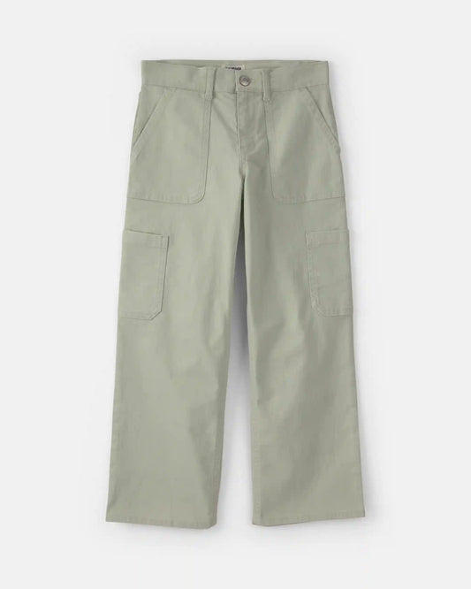 Girls Straight-Leg Cargo Pants - Green