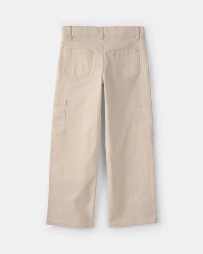 Girls Straight-Leg Cargo Pants - Cream