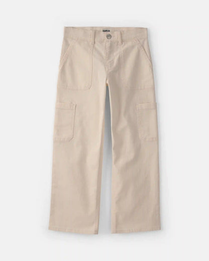 Girls Straight-Leg Cargo Pants - Cream