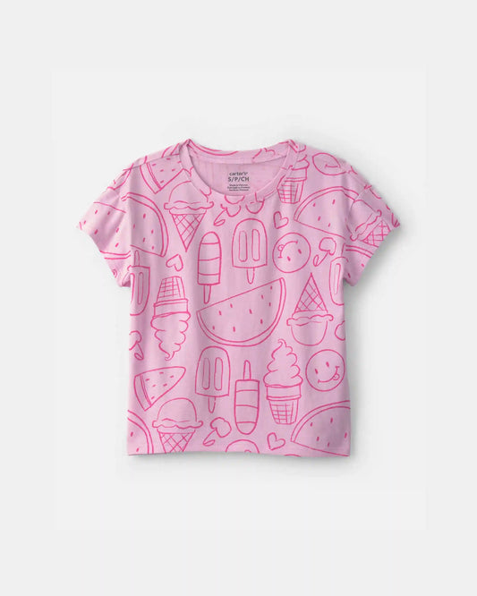 Girls Summer Treats Top - Pink