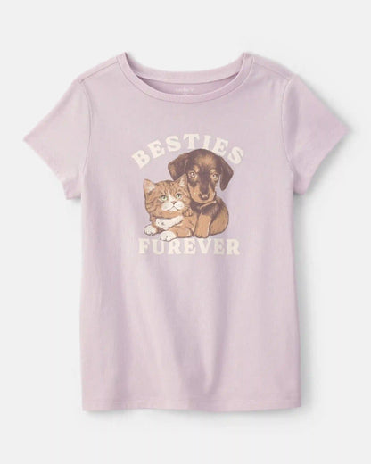 Girls 'Besties Furever' Graphic Tee - Purple