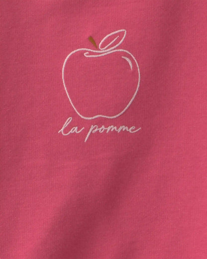 Girls 2-Piece Apple French Terry Long-Sleeve Top & Skort Set - Pink