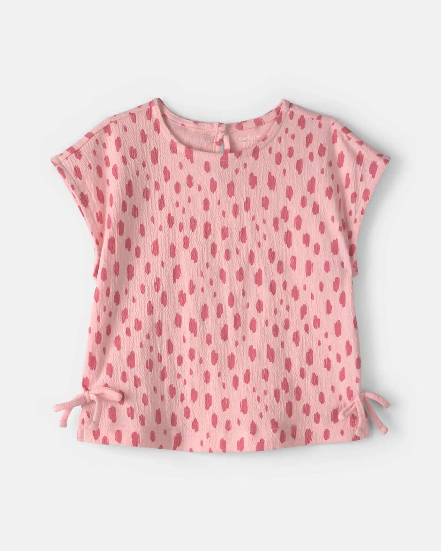 Girls Dots Short-Sleeve Top - Pink
