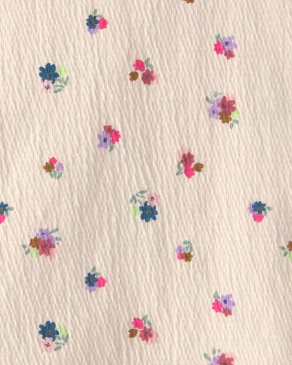 Girls Floral Short-Sleeve Top - Cream