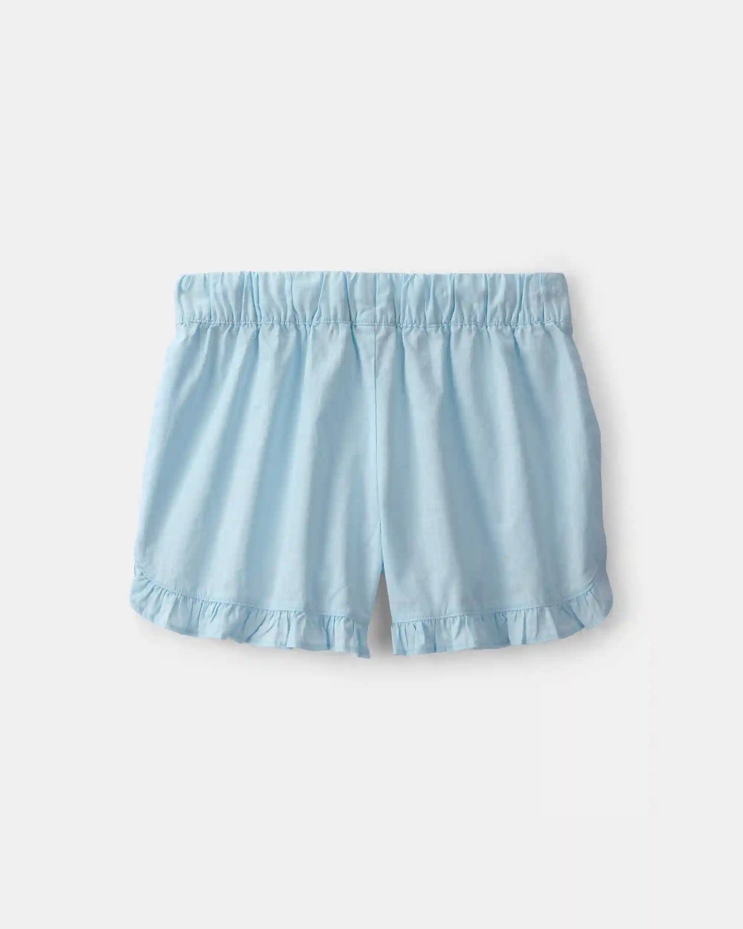 Girls Ruffle-Trim Shorts - Blue
