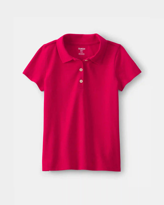 Girls Uniform Piqué Polo Shirt - Red