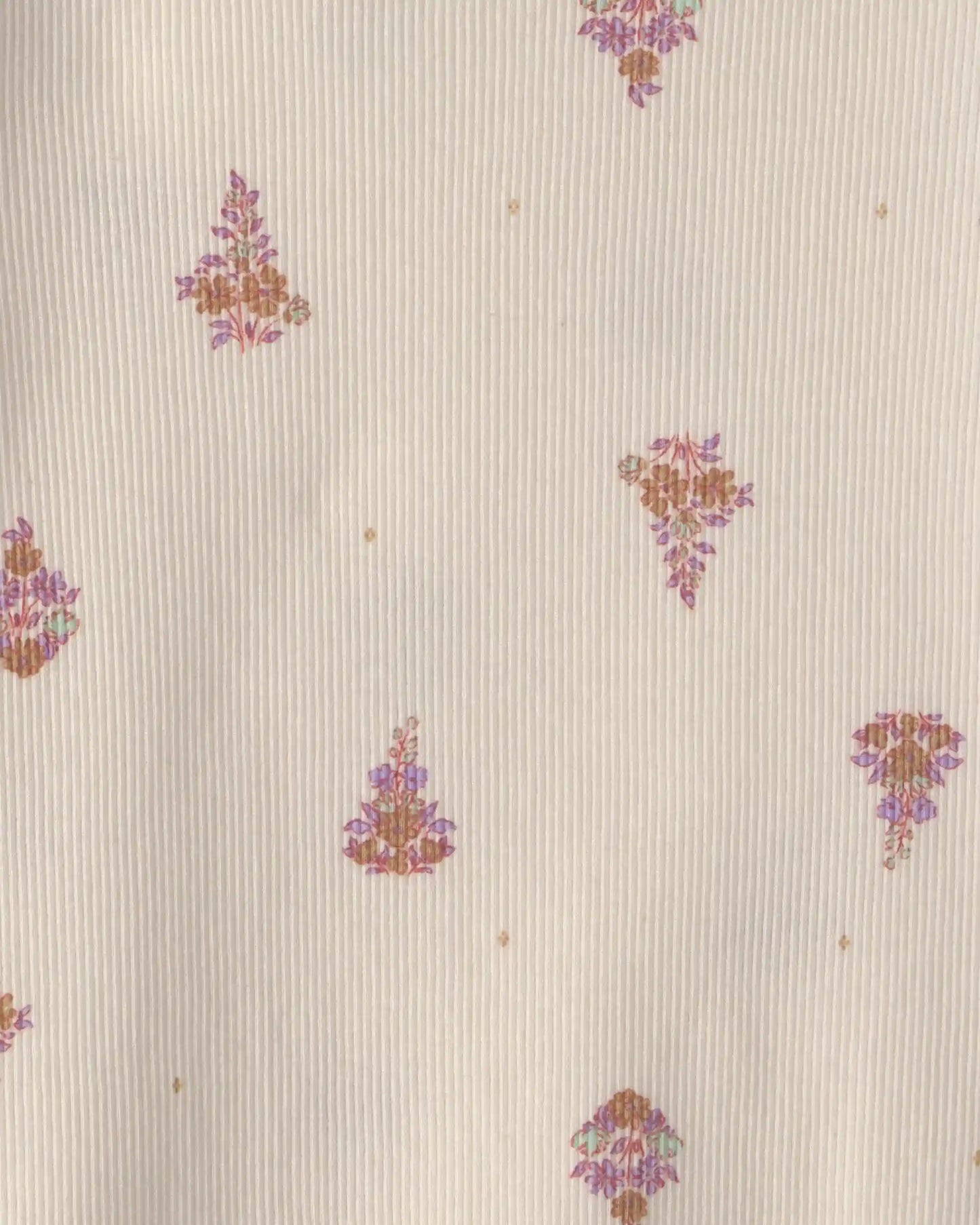 Girls Floral Ribbed Top - Cream