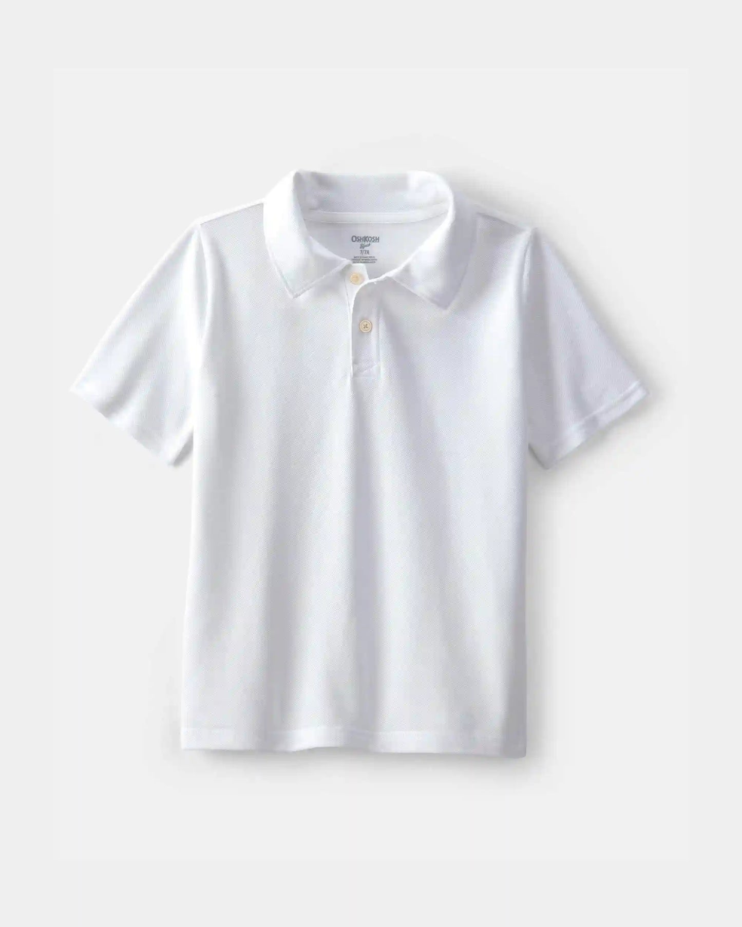 Boys Uniform Piqué Polo Shirt - White
