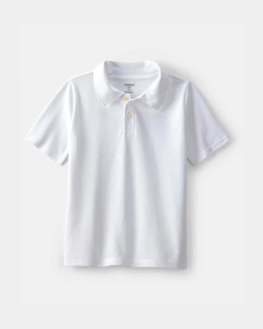 Boys Uniform Piqué Polo Shirt - White