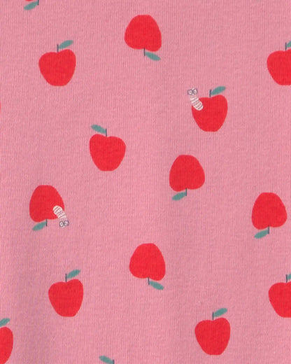 Girls Apple 100% Cotton 2-Piece Pajama Set - Pink