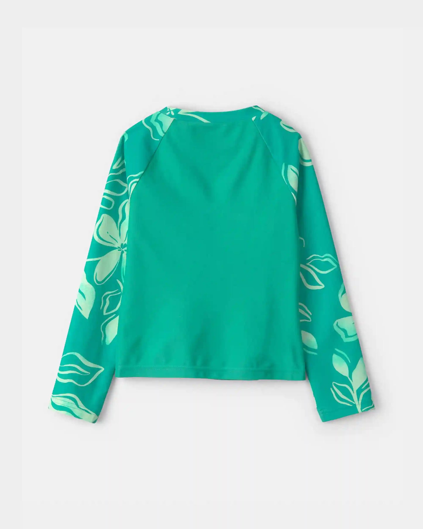 Girls 3-Piece Floral Rashguard Swimsuit Set - Green