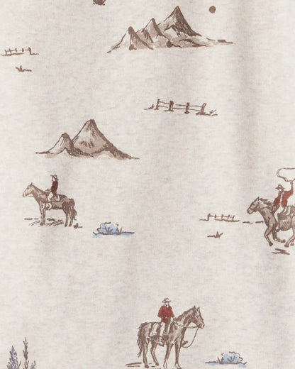 Kids 2-Piece Organic Cotton Pajamas in Western Rodeo