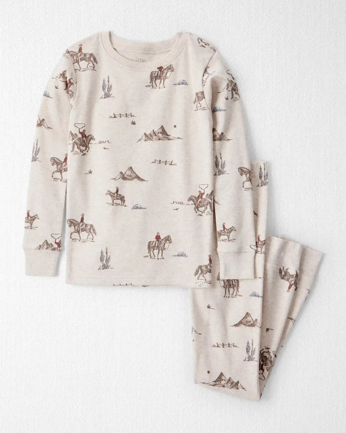 Kids 2-Piece Organic Cotton Pajamas in Western Rodeo