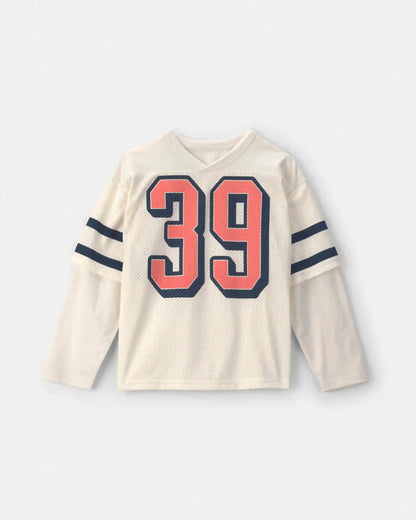 Boys Game Day Mesh Long-Sleeve Jersey - Cream