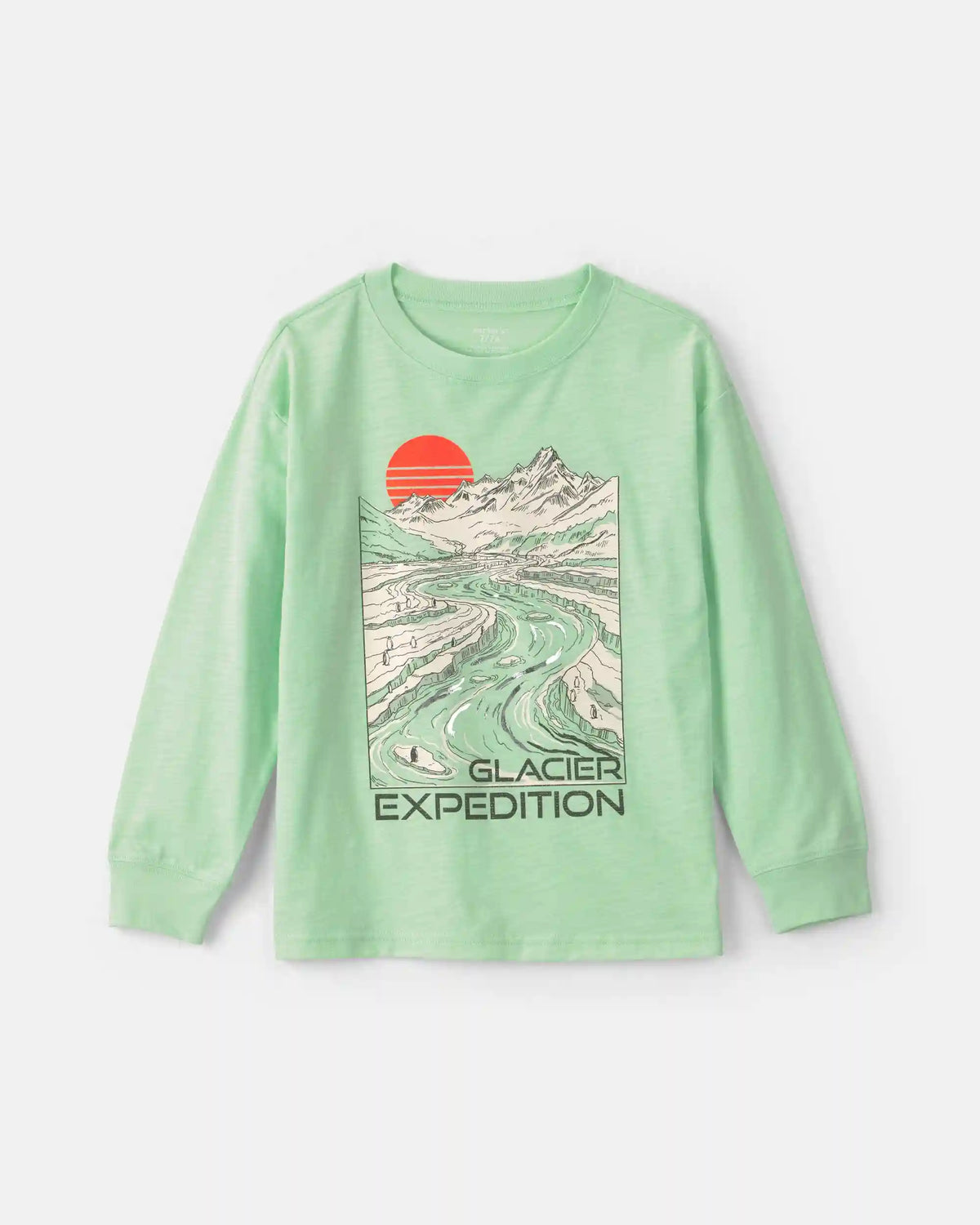 Boys 'Glacier Expedition' Mountain Long-Sleeve Graphic Tee - Green