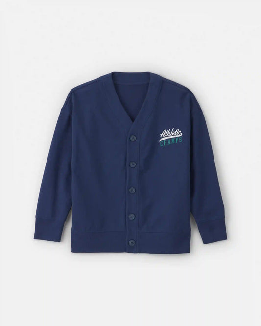 Boys 'Athletic Champs' Game Day French Terry Cardigan - Navy Blue