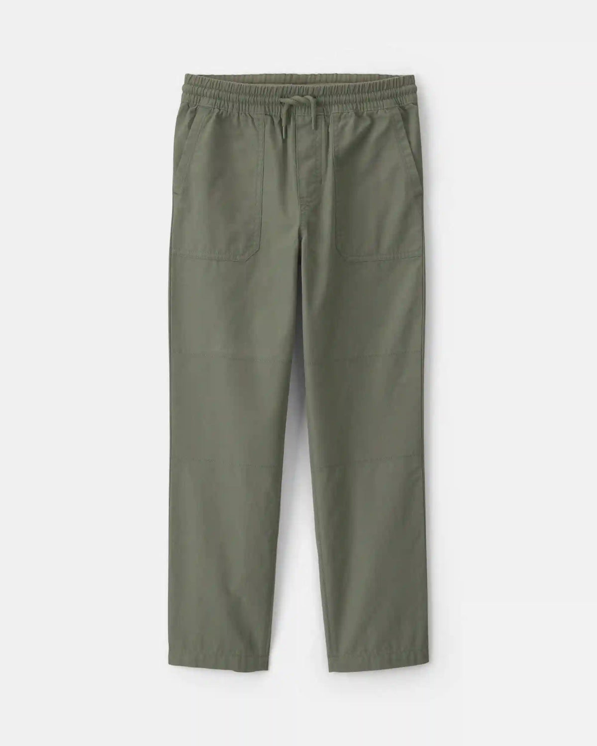 Boys Pull-On Canvas Pants - Olive Green