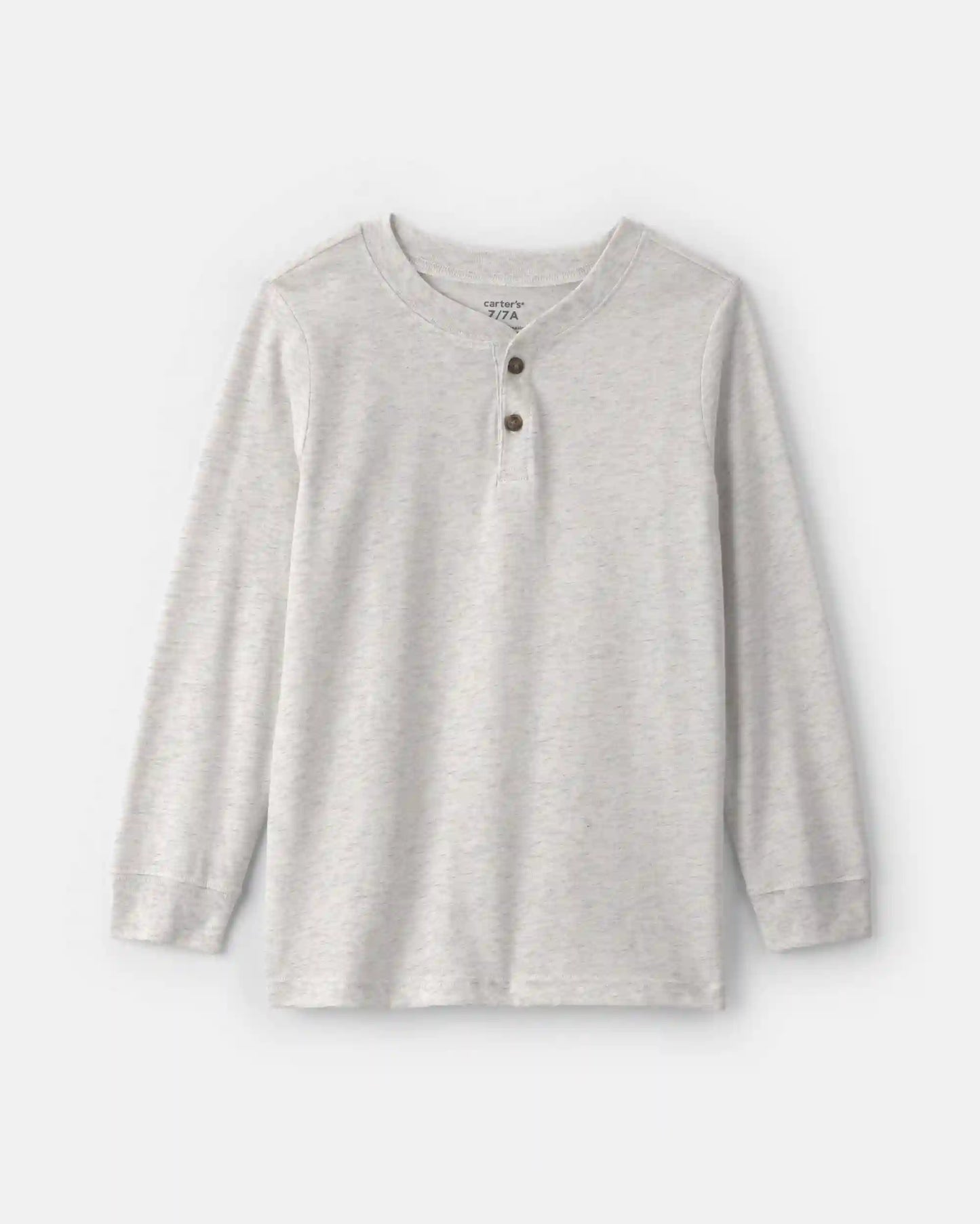 Boys Long-Sleeve Henley T-Shirt - Grey