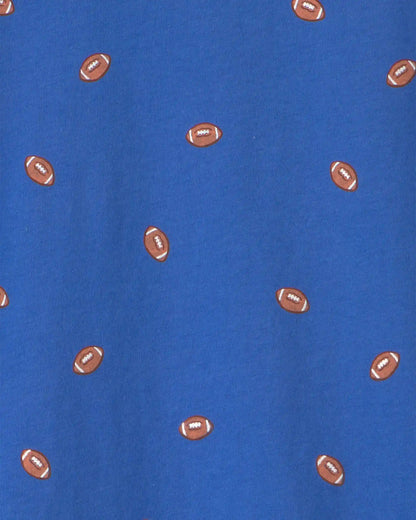 Boys Football Long-Sleeve T-Shirt - Blue