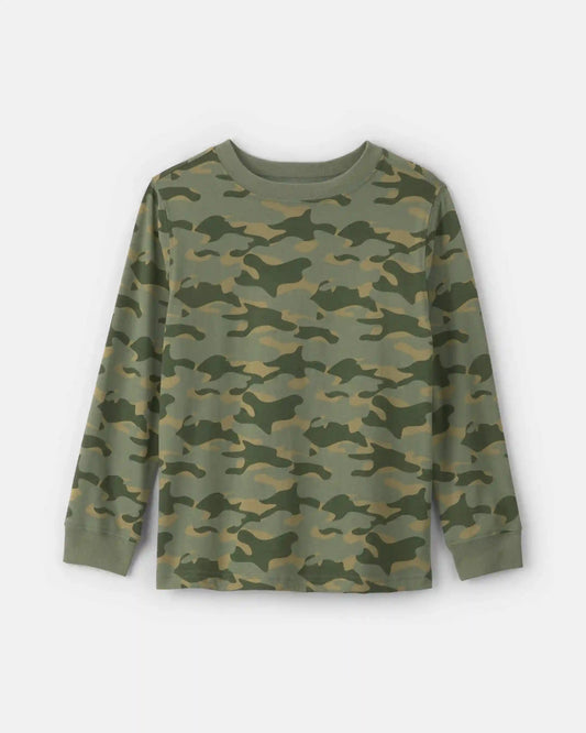 Boys Camo Long-Sleeve T-Shirt - Green