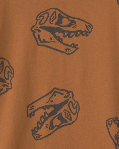 Boys Dinosaur Long-Sleeve T-Shirt - Brown