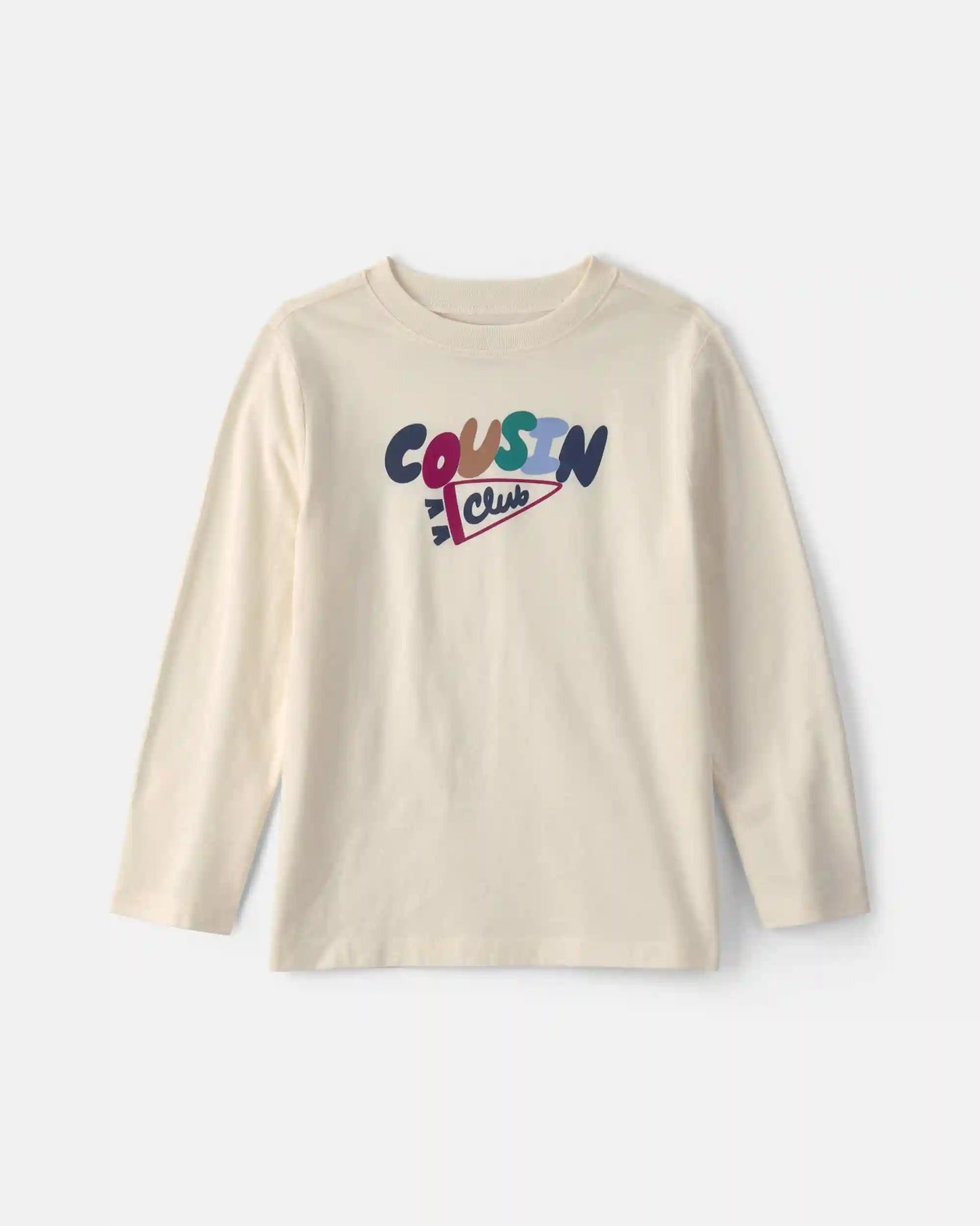 Kids 'Cousin Club' Long-Sleeve Graphic Tee - Cream