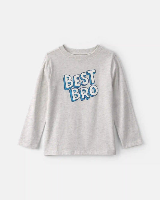 Boys 'Best Bro' Long-Sleeve Graphic Tee - Grey